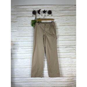 Vintage Y2K Khaki Tan Chino Stretch Vertical Stripe Suspender Pants